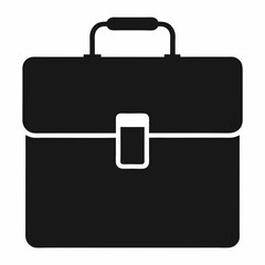 Black Briefcase Silhouette Vector Illustration