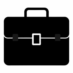 Black Briefcase Silhouette Vector Illustration