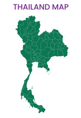 High detailed map of Thailand. Outline map of Thailand. Asia