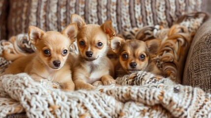 Three Chihuahua dogs