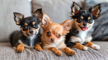 Three Chihuahua dogs