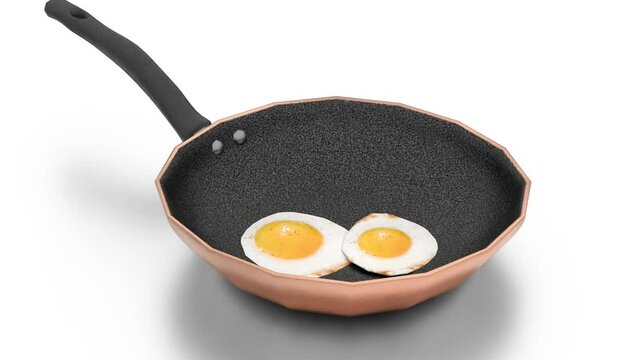 copper pan with omlet