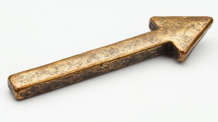 A metallic gold arrow points diagonally upwards. Ideal for indicating direction or progress in games or design projects.