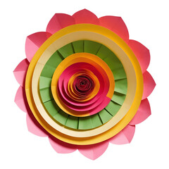 Obraz premium Multicolored flower made from folded paper for decoration.
