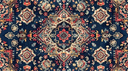 Naklejka premium persian rugs seamless pattern wallpaper