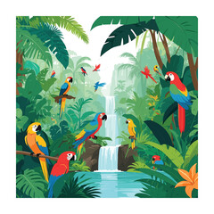 Natural scenery vector illustration.