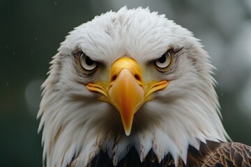 Obraz premium Majestic Bald Eagle Portrait Close Up View