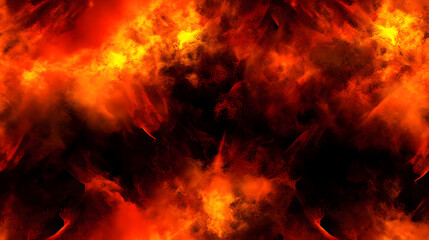Fototapeta premium Black dark red orange yellow pattern background. Night sky fire explosion burst flame blaze smoke burning light glow hot. Horror hell evil scary ominous spooky creepy. Design.
