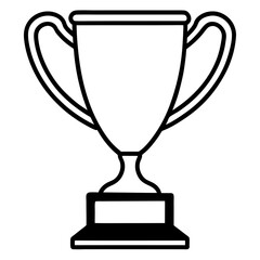 Elegant Line Art Trophy Illustration in Vector Format