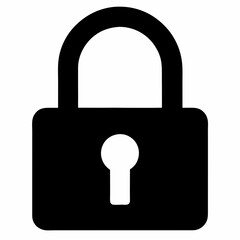 Black Padlock Silhouette Vector Illustration
