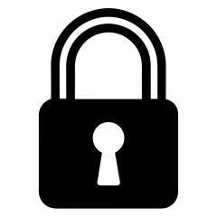 Black Padlock Silhouette Vector Illustration