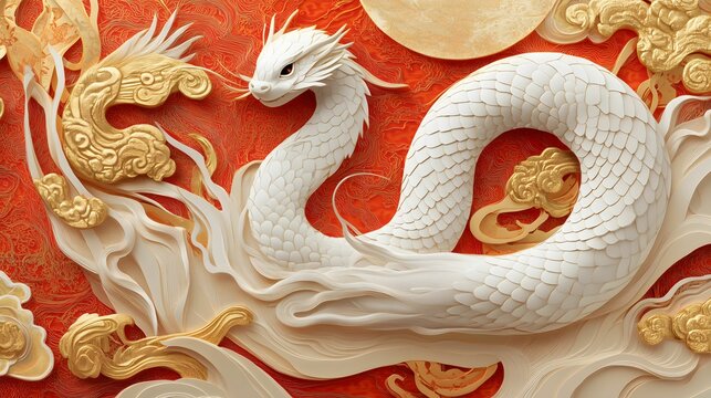 Chinese New Year.lunar new year,year of the snake.&nbsp;symbolizes the Lunar New Year of China.