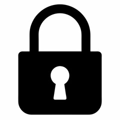 Black Padlock Silhouette Vector Illustration