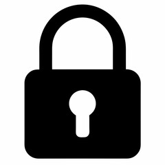 Black Padlock Silhouette Vector Illustration