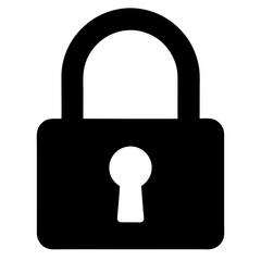 Black Padlock Silhouette Vector Illustration