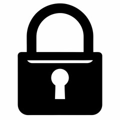 Black Padlock Silhouette Vector Illustration