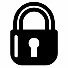Black Padlock Silhouette Vector Illustration