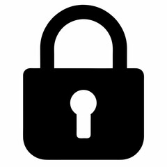 Black Padlock Silhouette Vector Illustration