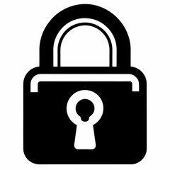 Black Padlock Silhouette Vector Illustration