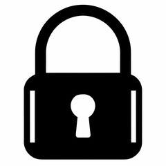 Black Padlock Silhouette Vector Illustration