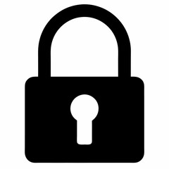 Black Padlock Silhouette Vector Illustration