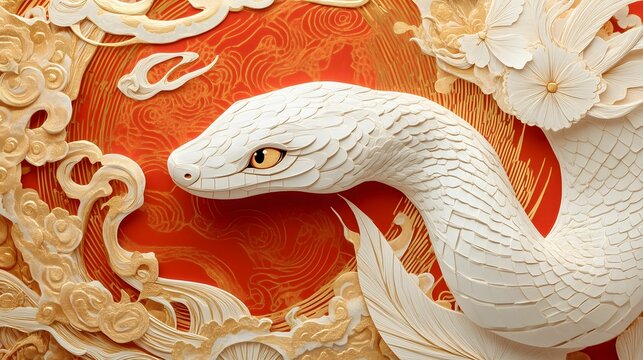 Chinese New Year.lunar new year,year of the snake.&nbsp;symbolizes the Lunar New Year of China.