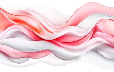 Abstract Pink and White Fluid Wave Swirls Elegant Swirling Design Background