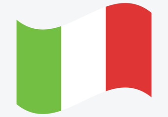 Waving flag of Italy isolated on white.Italian flag and map theme with Rome landmark background. Abstract geometric retro shapes of red and green color. Italy Vector illustration.