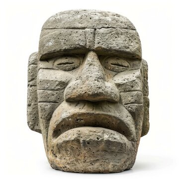 Stone olmec colossal head representing ancient mesoamerican civilization, evoking mystery and cultural heritage