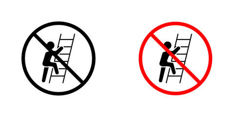 Do not climb signs. vector signs set