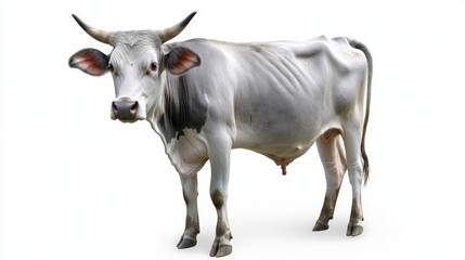Fototapeta premium Majestic Grey and White Cow in a Stunning Portrait