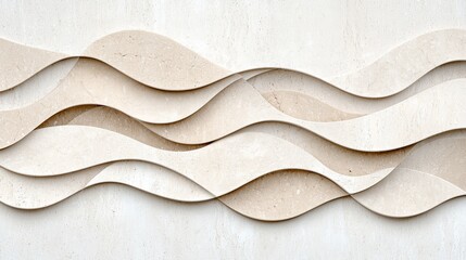Abstract Beige Wave Pattern Stone Wall Texture Background Design