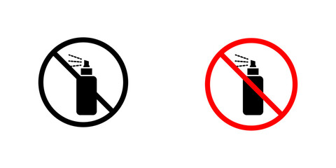 No spray can allowed signs. vector signs set