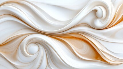 Obraz premium Abstract Swirling Cream and Beige Liquid Marble Texture Background Design
