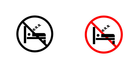 Sleepover ban signs. vector signs set