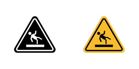 Slip Warning signs. vector signs set