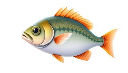 Obraz premium Colorful fish, isolated on white, ocean life, graphic design element