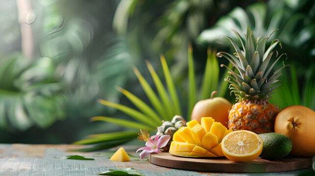 Concept of delicious and tasty exotic and tropical furit