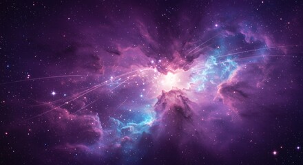 Vibrant Purple and Blue Nebula Cosmic Background Stellar Space Galaxy Artwork