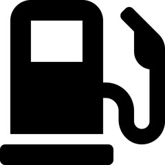 flat gas pump icon black solid fuel station symbol for energy and transportation