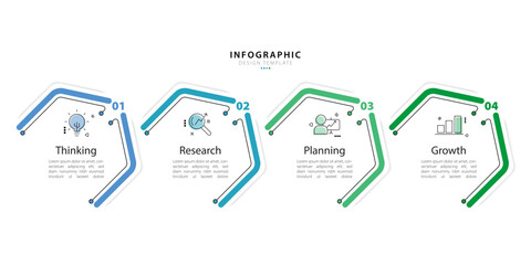 Timeline infographic template. 4 Step timeline journey, calendar Flat simple infographics design template. presentation graph. Business concept with 4 options, vector illustration.