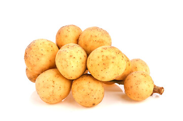 Longkong ,Lansium parasiticum on a white background.