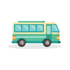 Bus vehicle isolated flat vector illustration on white background