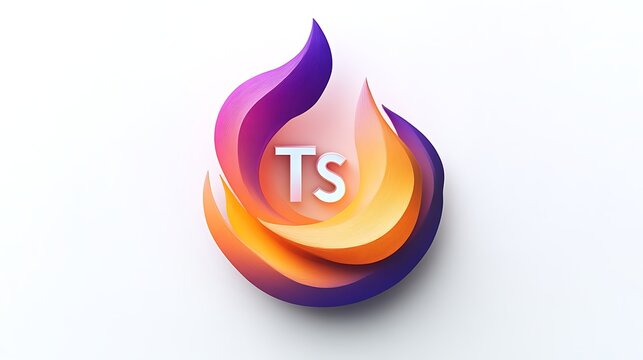 Abstract Flame Design Featuring Initials TS