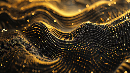 Abstract golden wavy pattern design background
