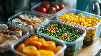 A balanced meal prep scene highlighting nutrition as part of a healthy lifestyle.