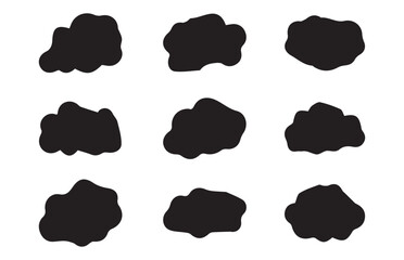Cute fluffy, bubbly clouds collection. Different style icons set. Cloudy shape isolated on a white background. Vector illustration EPS 10