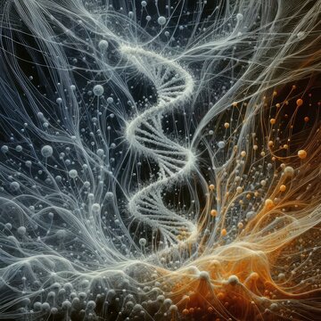 15 Long strands of DNA precipitated and imaged to reveal the dou