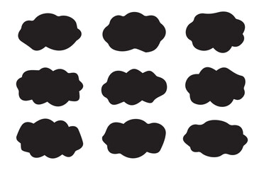 Abstract cloud outline and filled vector sign. Cloud icon. Cloudy weather comics elements. Vector illustration EPS 10