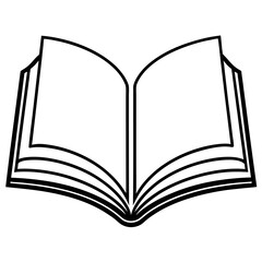 Elegant Open Book Outline Vector Graphic